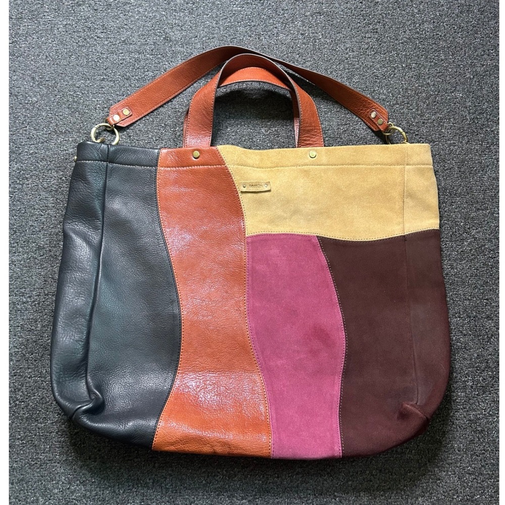 Sessun Drimi Tote Bag Multi-Color Leather Suede Women Large Patchwork Shoulder